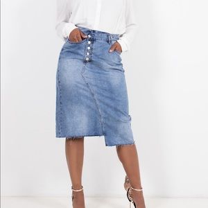 Asymmetrical Denim Skirt